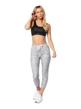 Scorpio Sol NWT Fare Crop Jogger White Distressed Heather Size Small